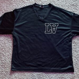 H&M Black V-Neck Jersey with Bold Logo